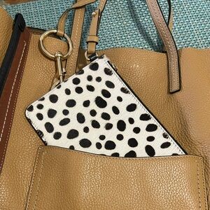 Marc Jacobs 100% Genuine Leather Tote Bag - With a Cow Hair Zipper Pouch